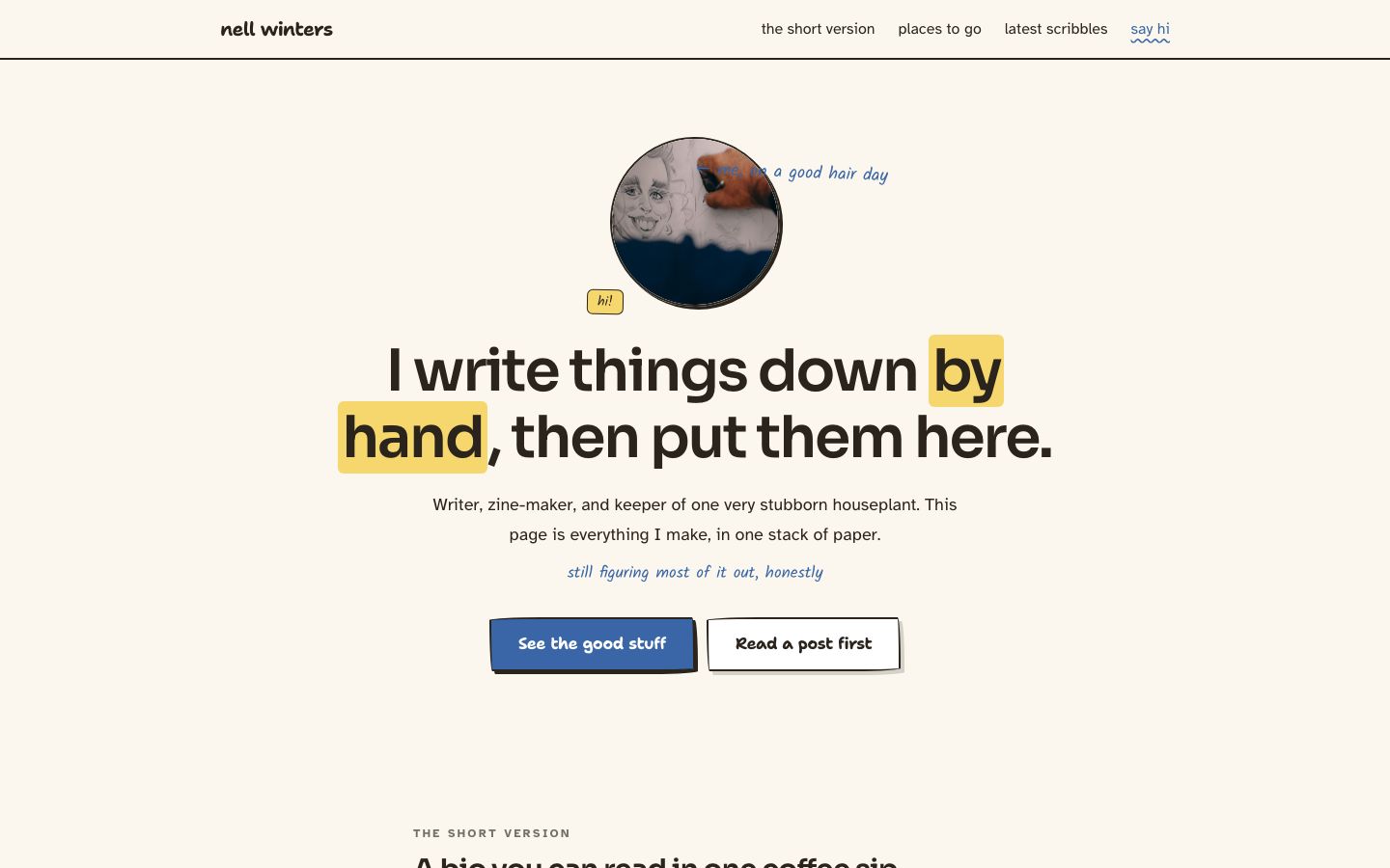 About Me Page Template — home page screenshot