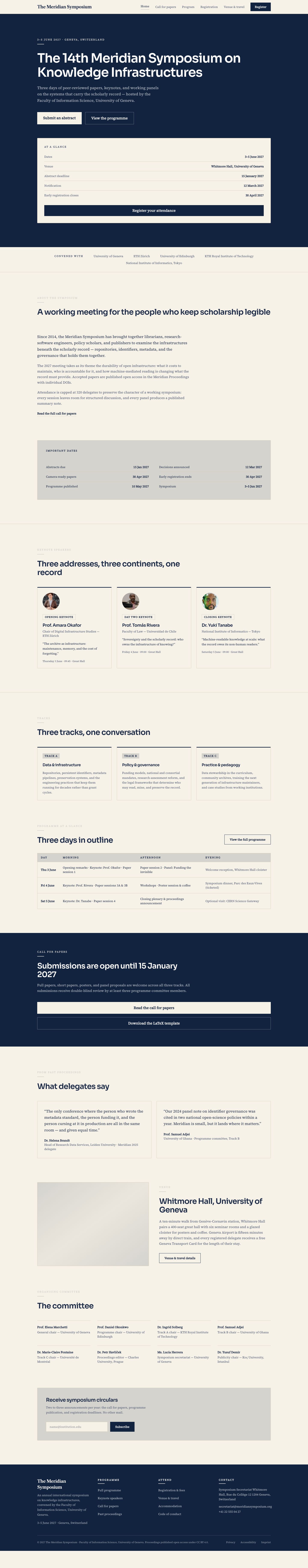 Academic Conference Website Template — full page preview