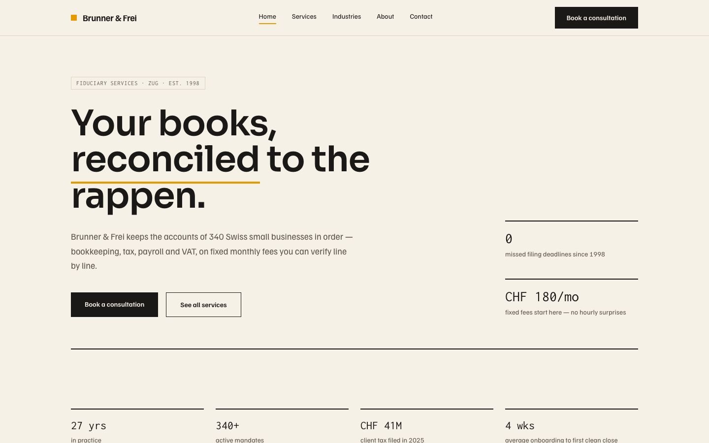 Accounting Firm Website Template — home page screenshot