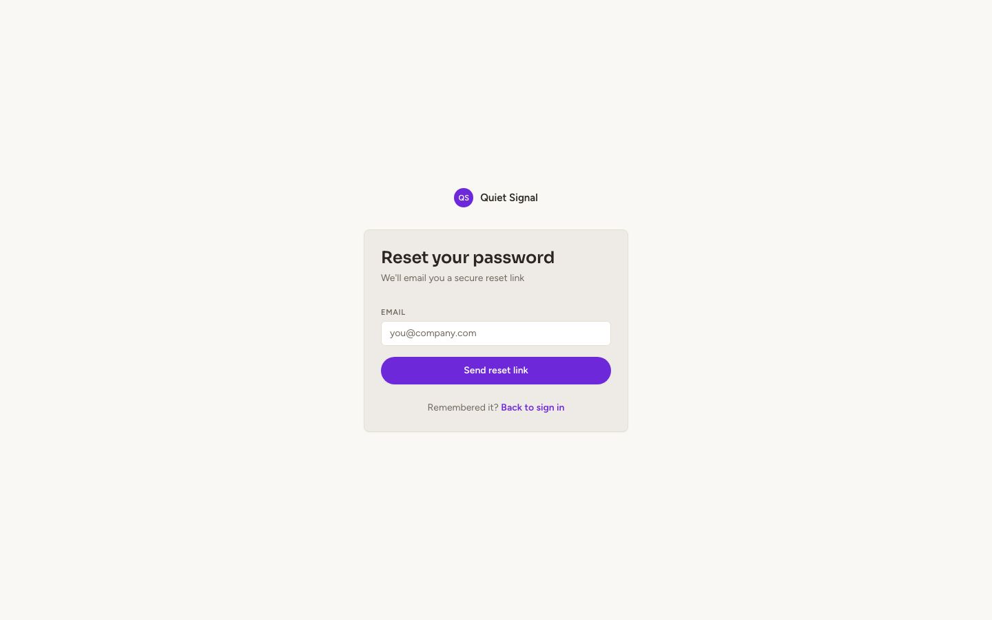AI Chatbot UI Template — forgot password page screenshot