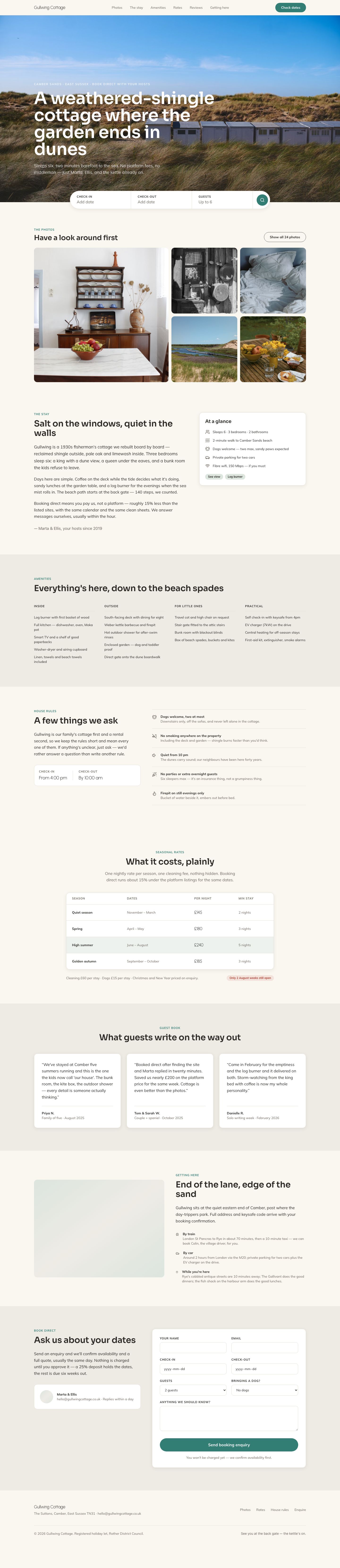 Airbnb Direct Booking Website — full page preview