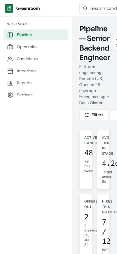 Applicant Tracking System (ATS) Dashboard Template — responsive mobile layout