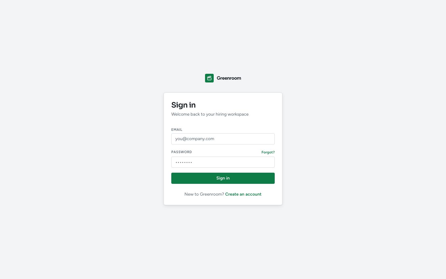 Applicant Tracking System (ATS) Dashboard Template — login page screenshot