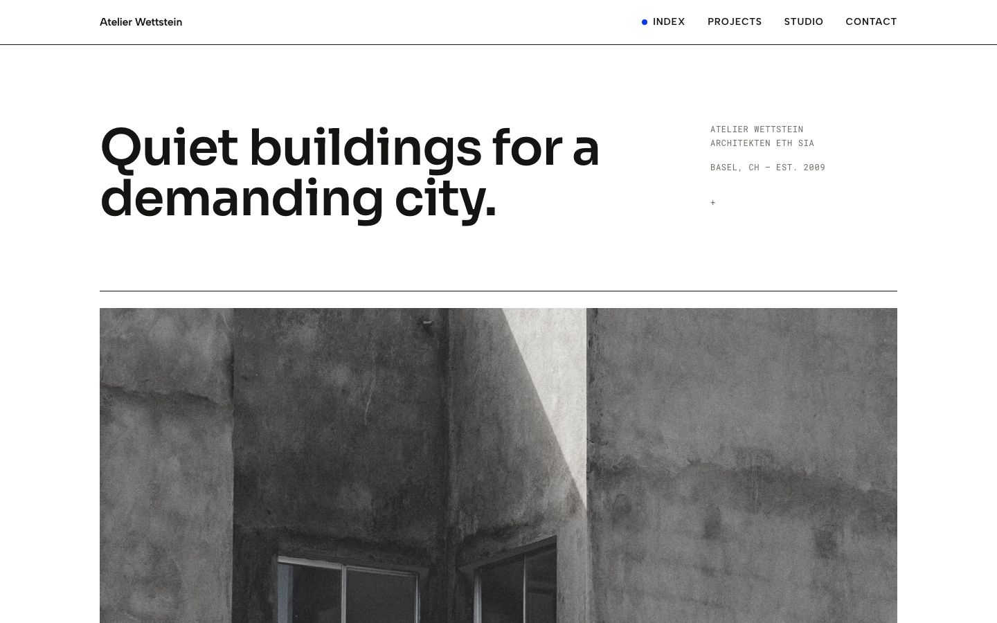 Architecture Portfolio Website — home page screenshot