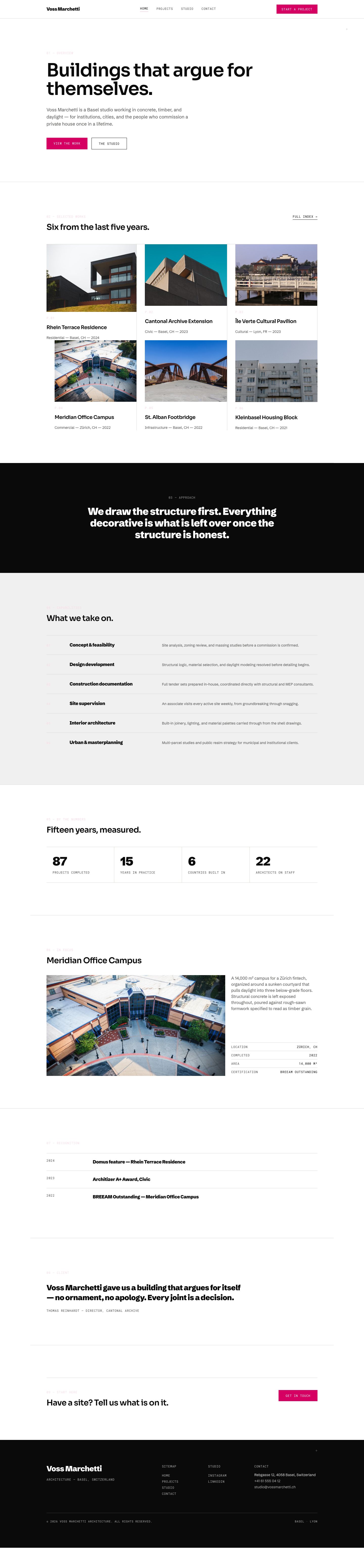 Architecture Website Template — full page preview