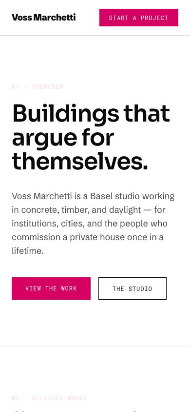 Architecture Website Template — responsive mobile layout