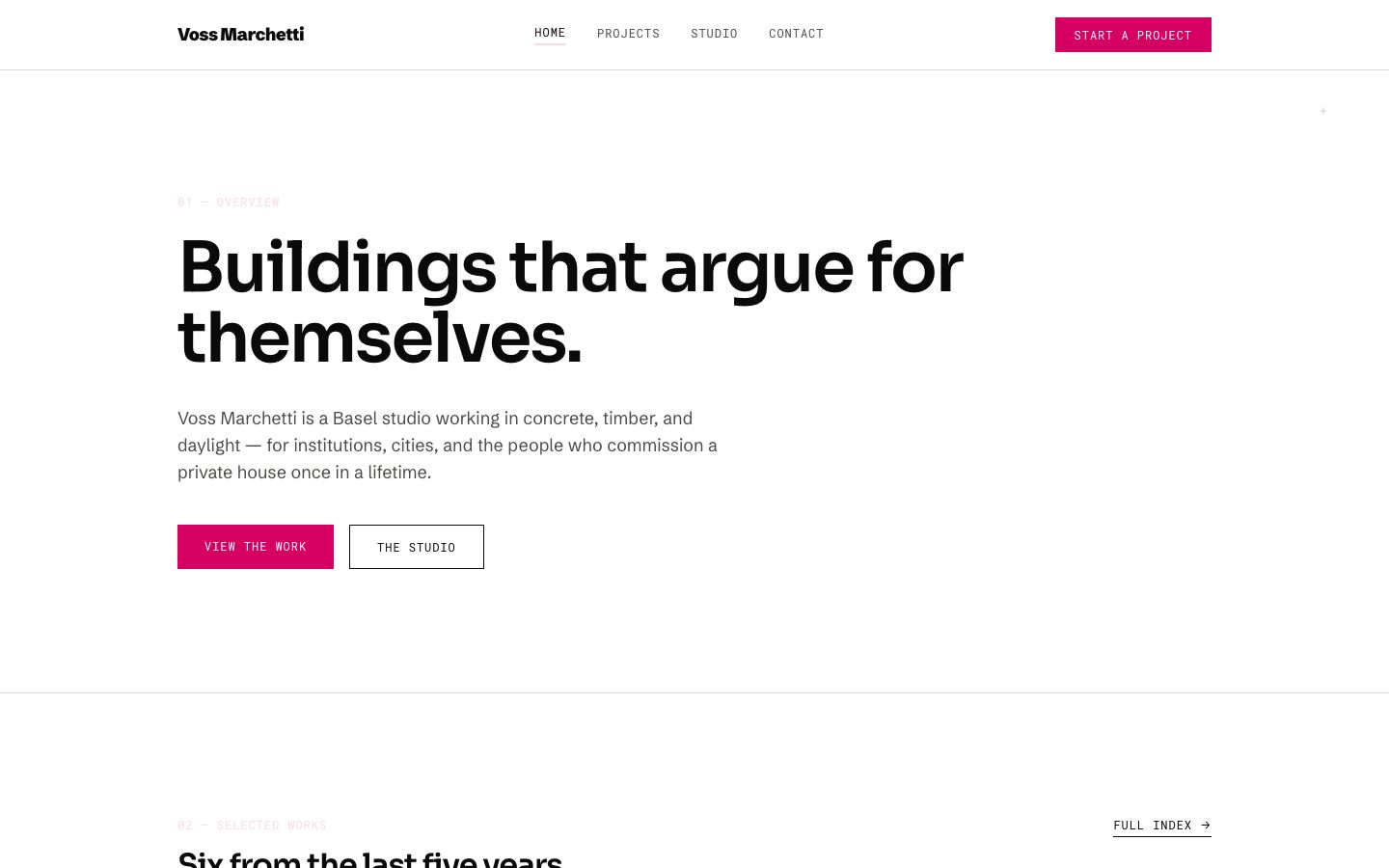 Architecture Website Template — home page screenshot