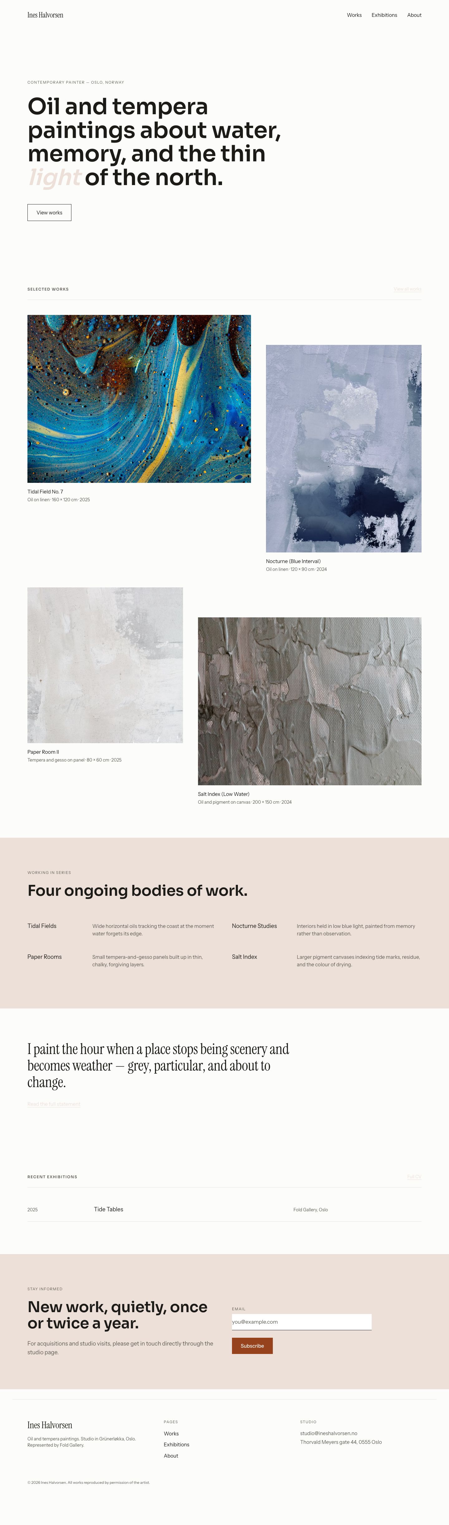 Artist Portfolio Website — full page preview