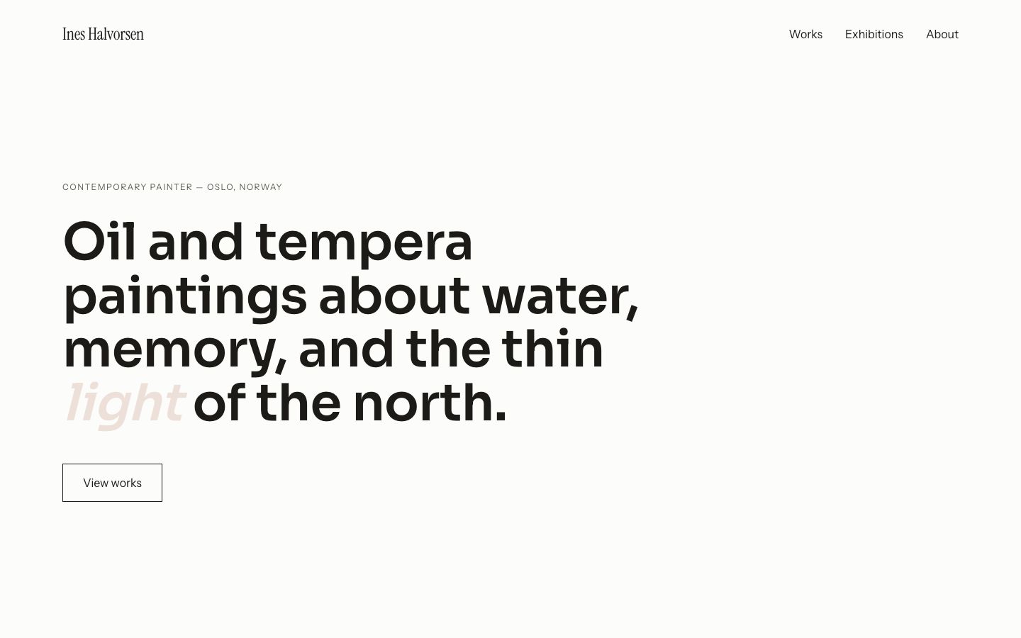 Artist Portfolio Website — home page screenshot