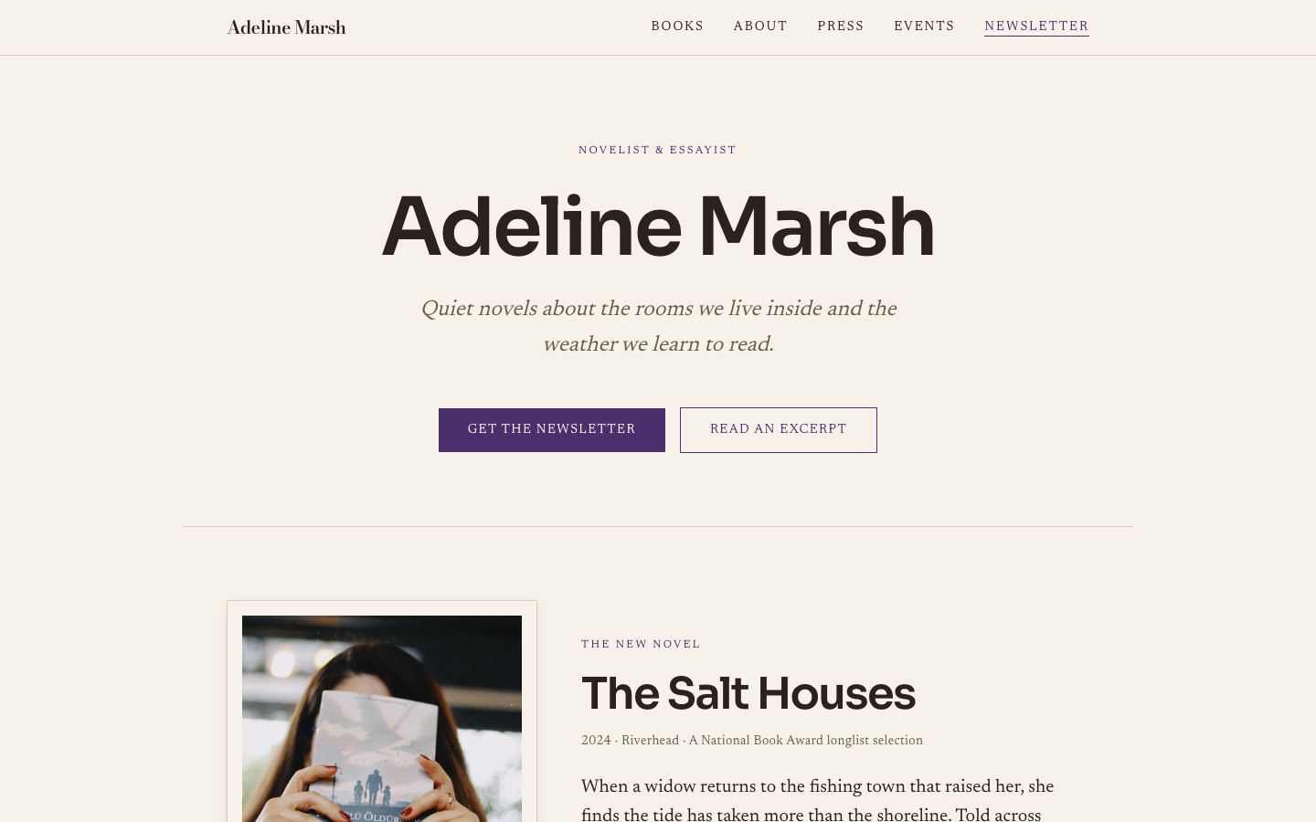Author Website Template — home page screenshot