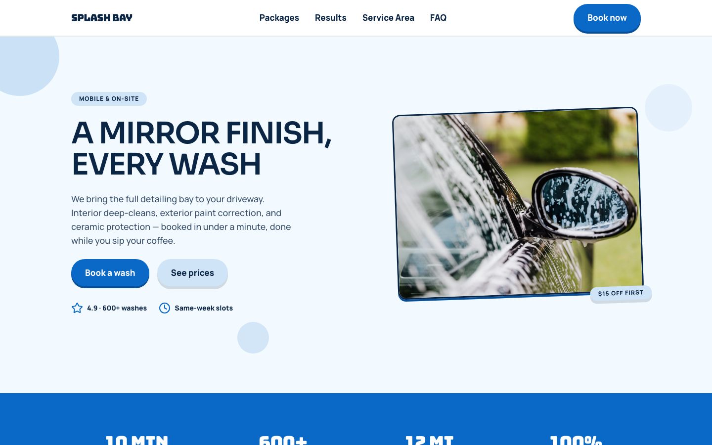 Auto Detailing Website Template — home page screenshot