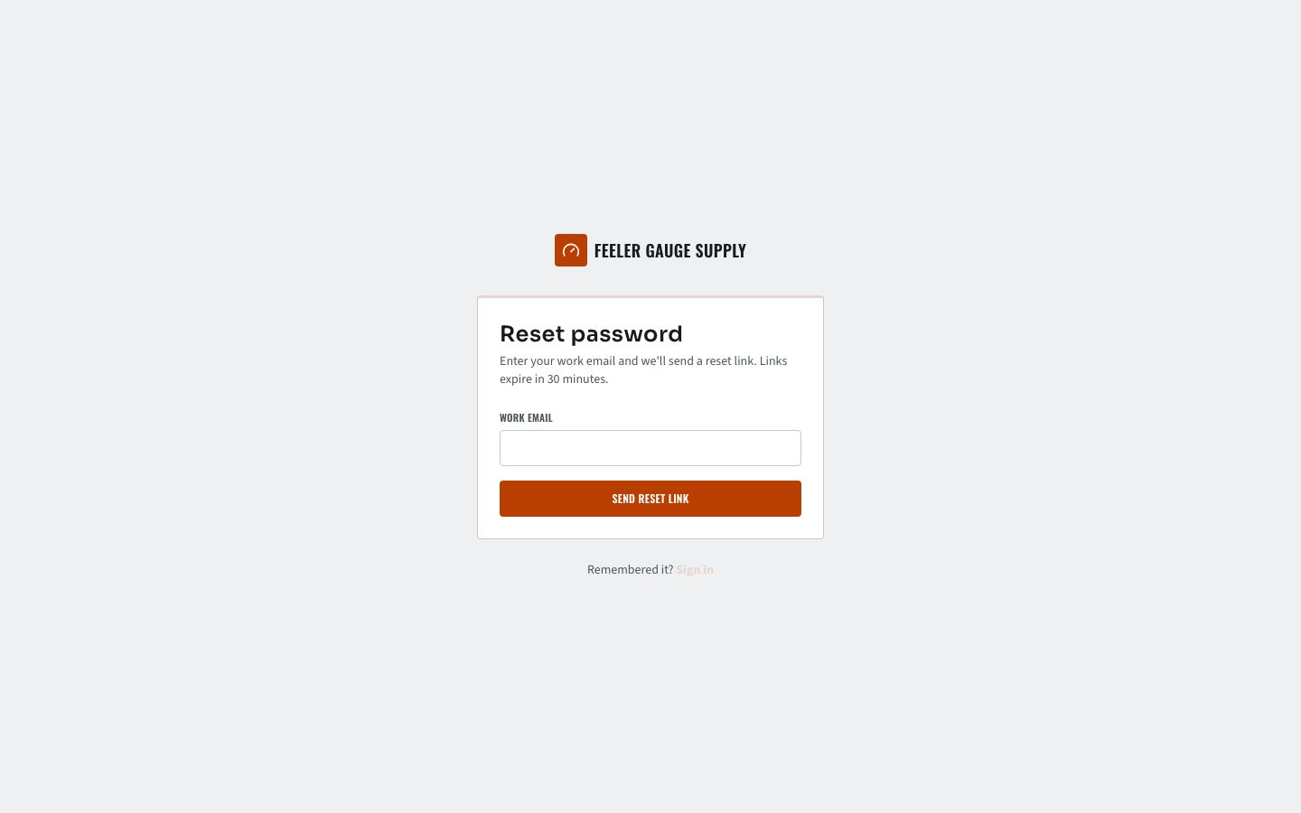 B2B Marketplace Template — forgot password page screenshot