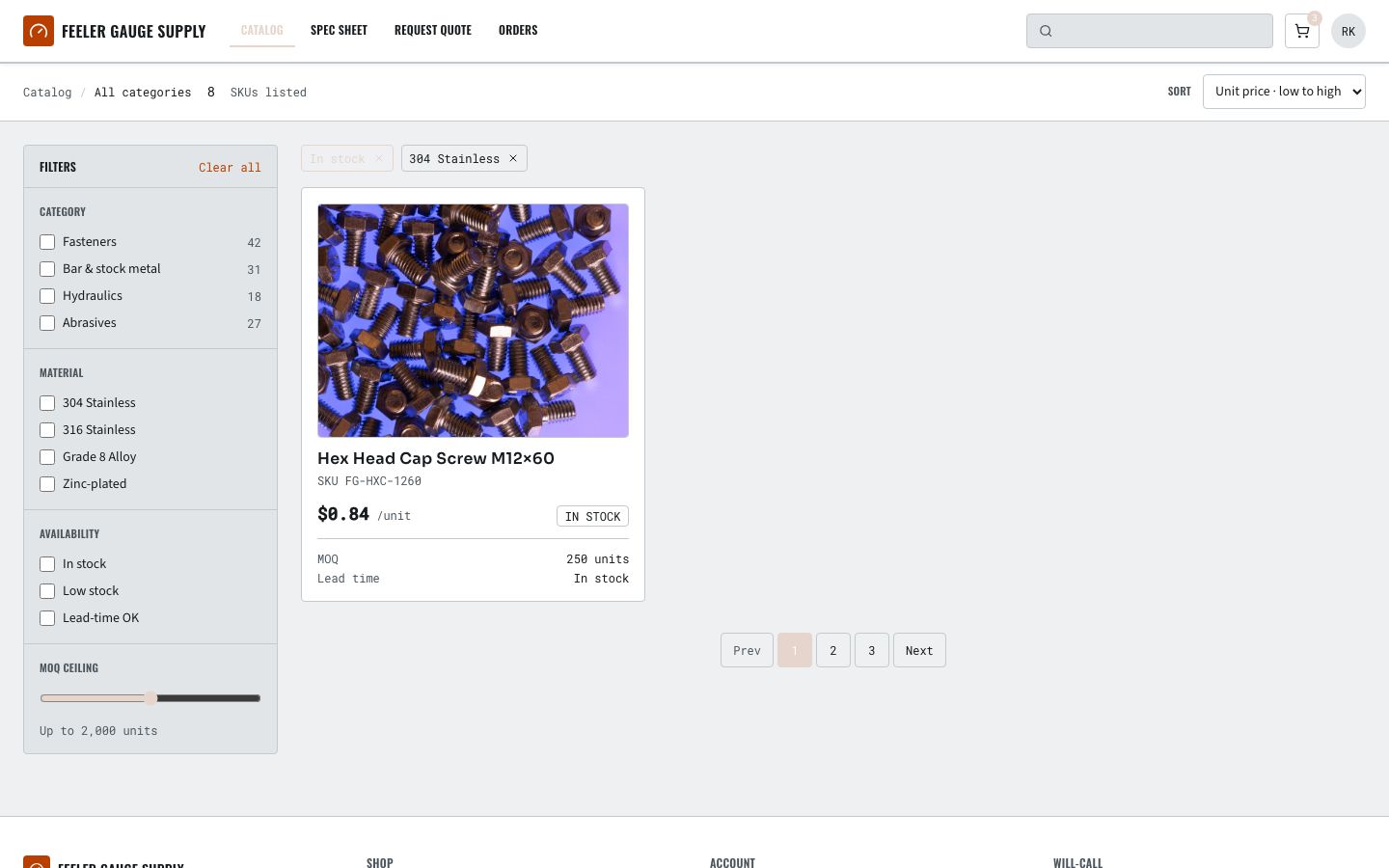 B2B Marketplace Template — home page screenshot