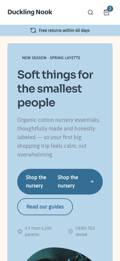 Baby Store Website Template — responsive mobile layout