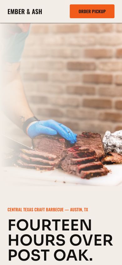BBQ Restaurant Website Template — responsive mobile layout