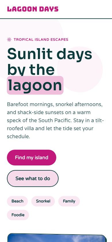 Beach Resort Website Template — responsive mobile layout