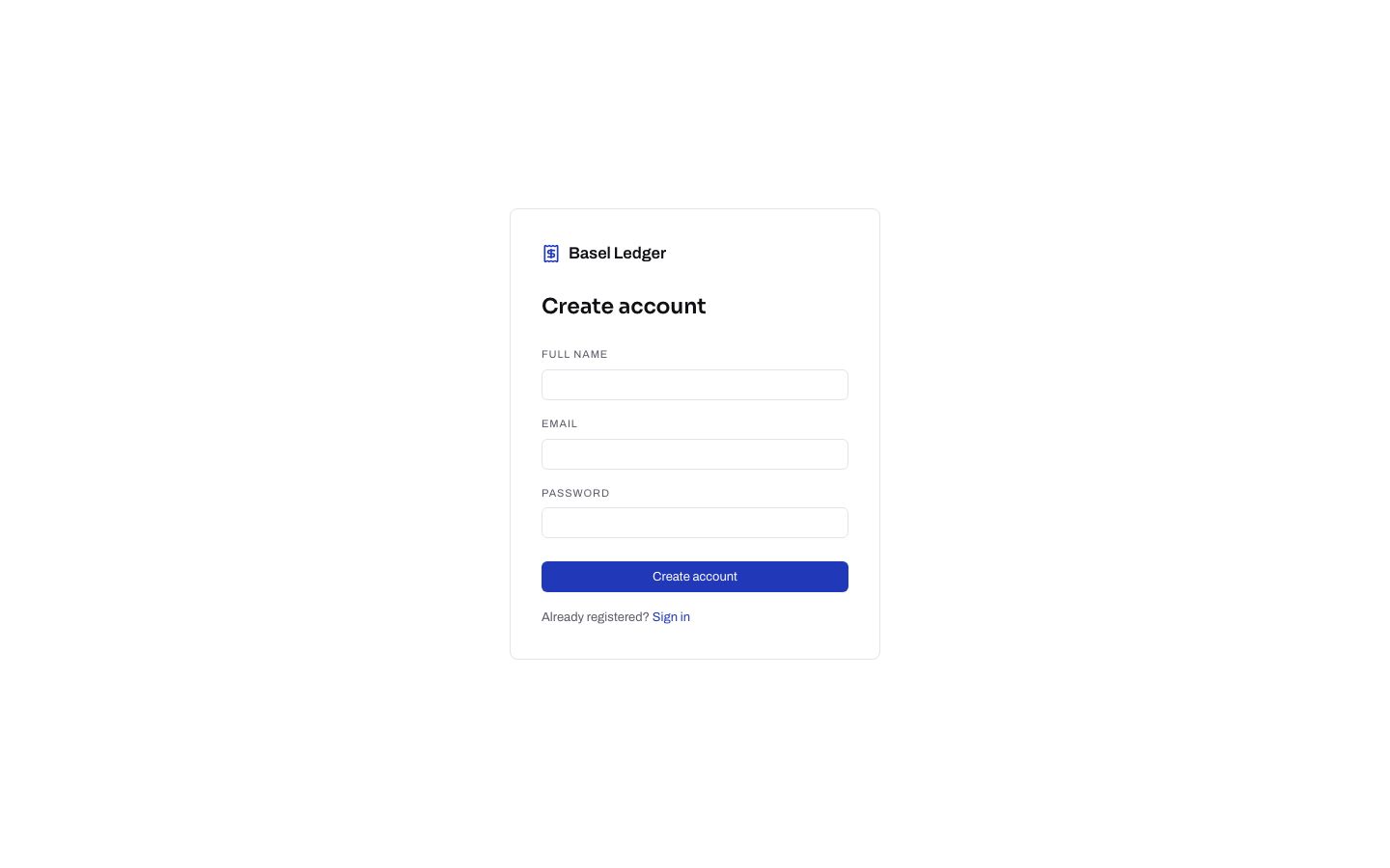 Billing Dashboard Template — signup page screenshot