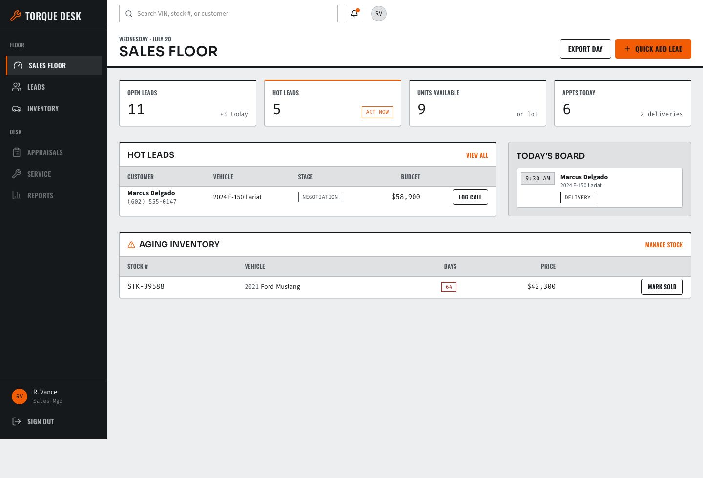 Car Dealership CRM Template — full page preview