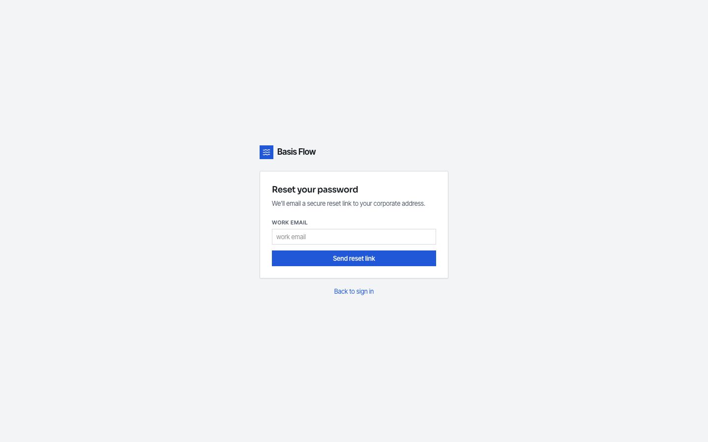 Cash Flow Dashboard Template — forgot password page screenshot