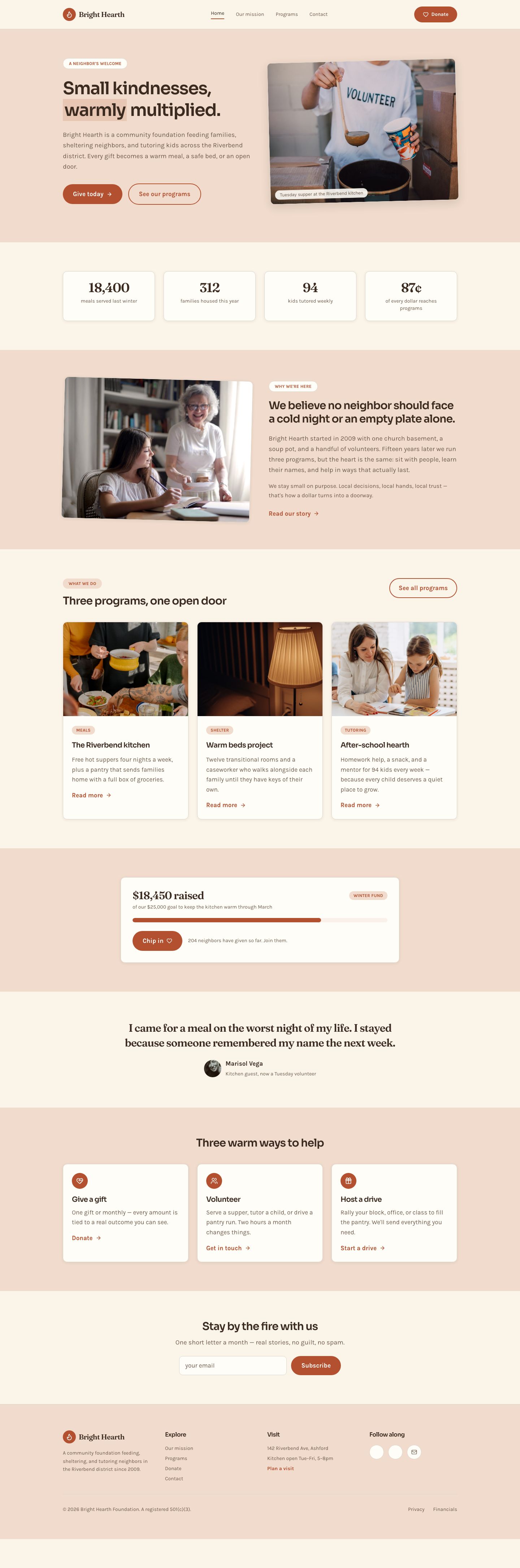 Nonprofit Website Template — full page preview