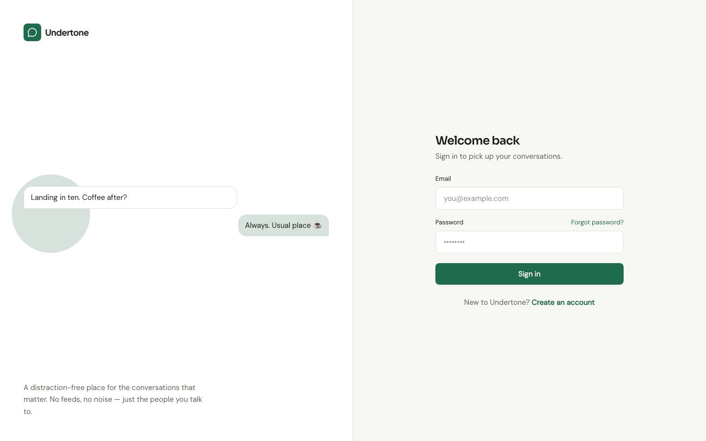 Chat App UI Template — login page screenshot
