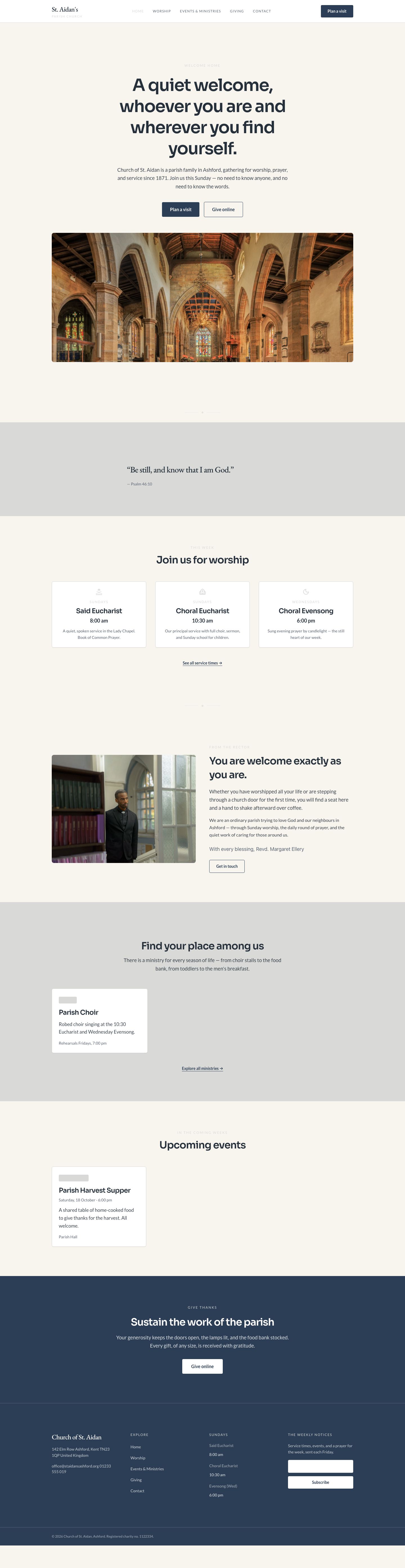 Church Website Template — full page preview