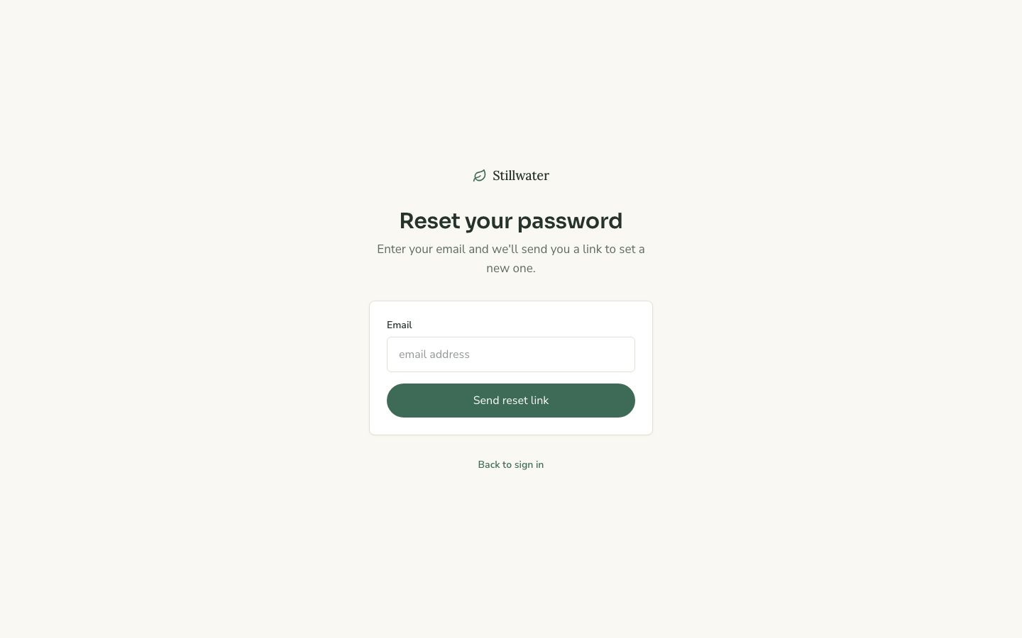 Clinic Booking App Template — forgot password page screenshot