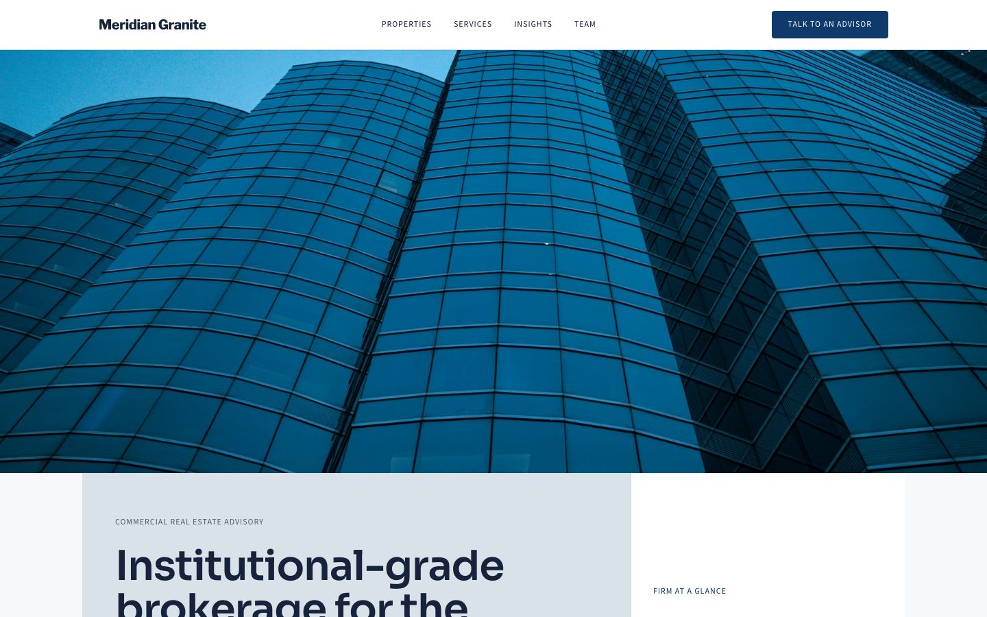 Commercial Real Estate Website — home page screenshot