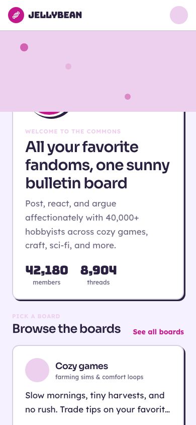 Community Forum UI Template — responsive mobile layout