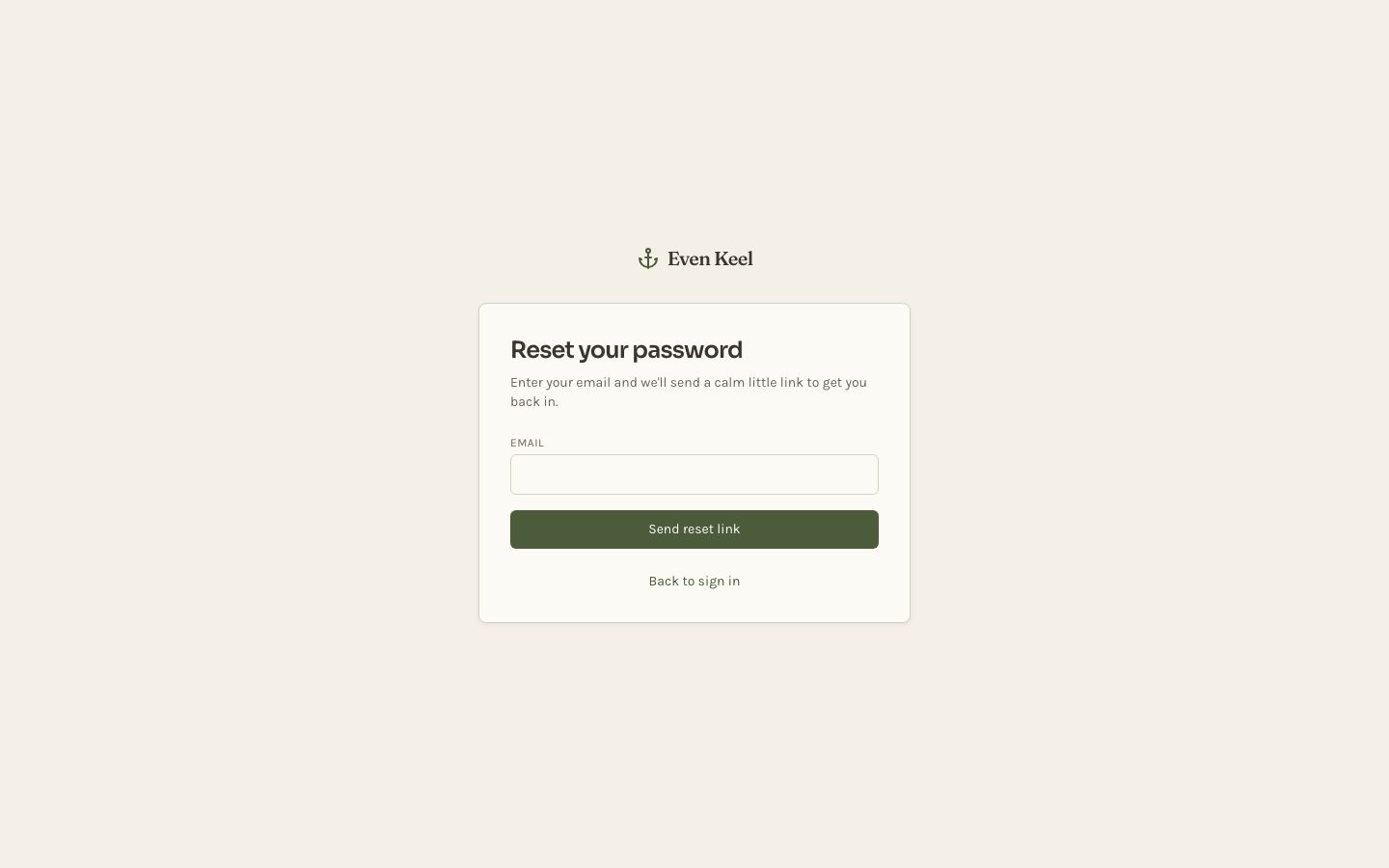 Contractor Payments Dashboard — forgot password page screenshot