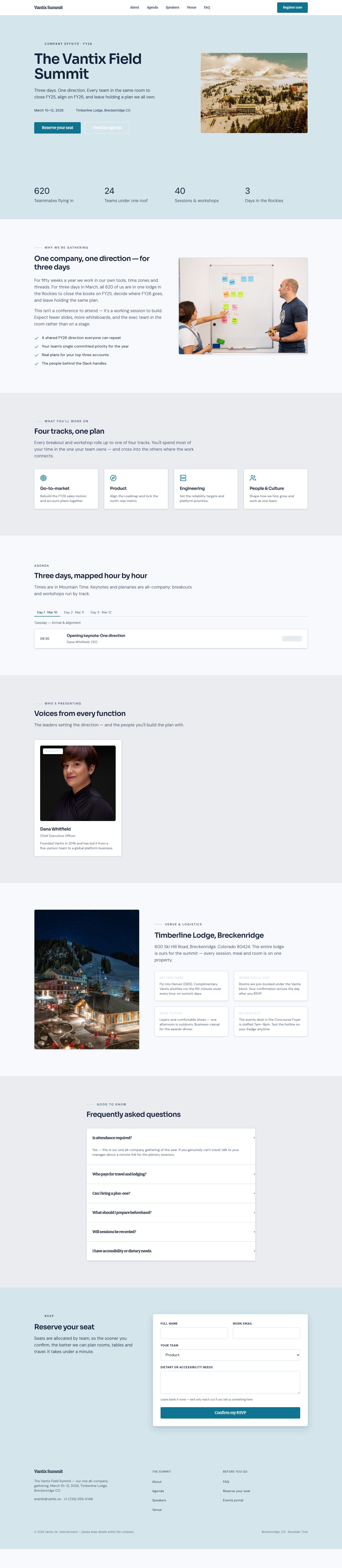 Corporate Event Website Template — full page preview