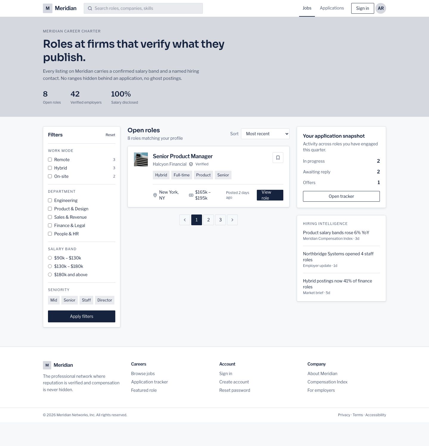 Job Board UI Template — full page preview