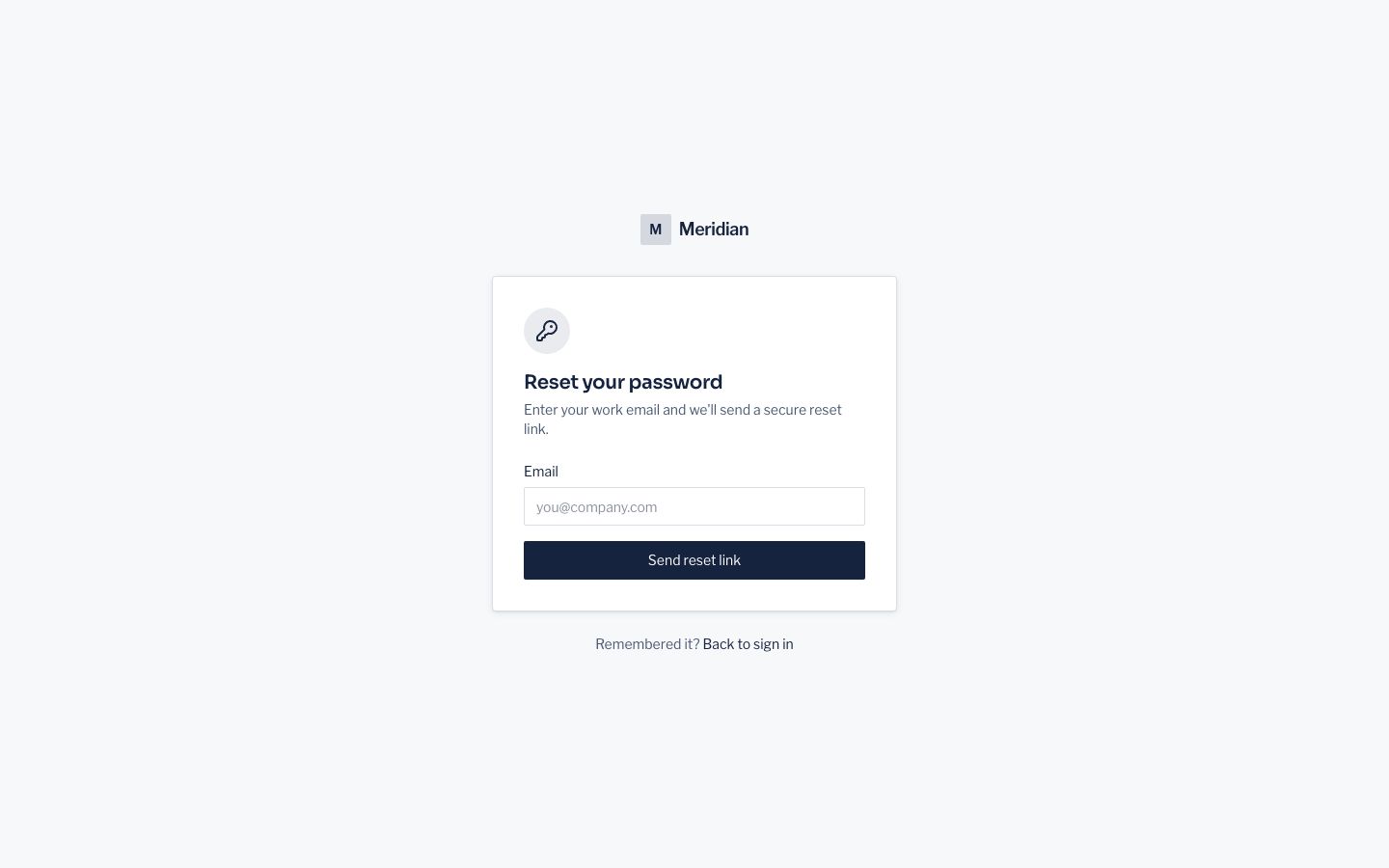 Job Board UI Template — forgot password page screenshot