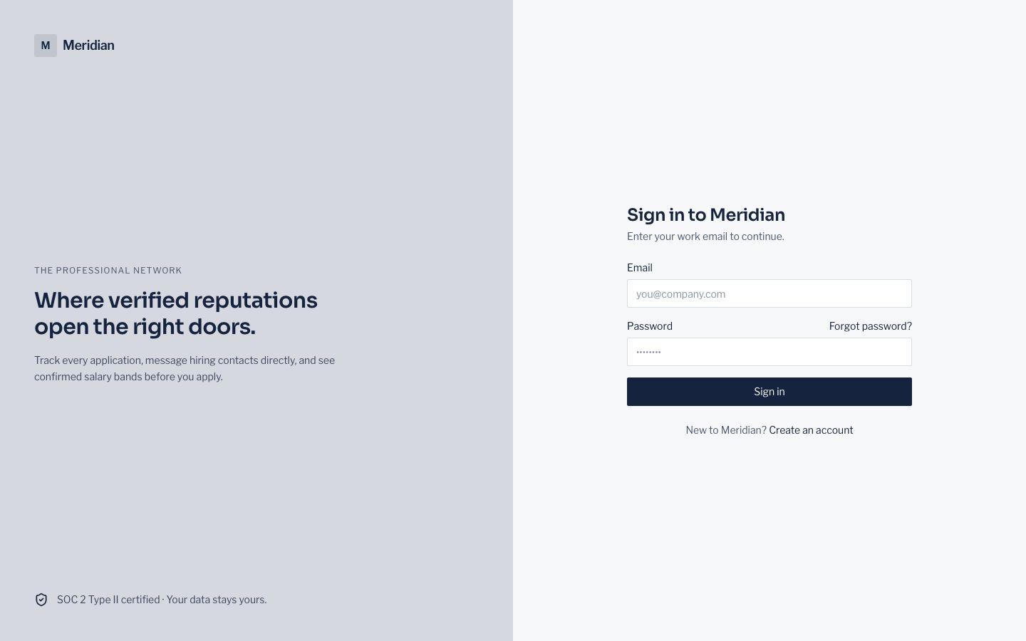 Job Board UI Template — login page screenshot