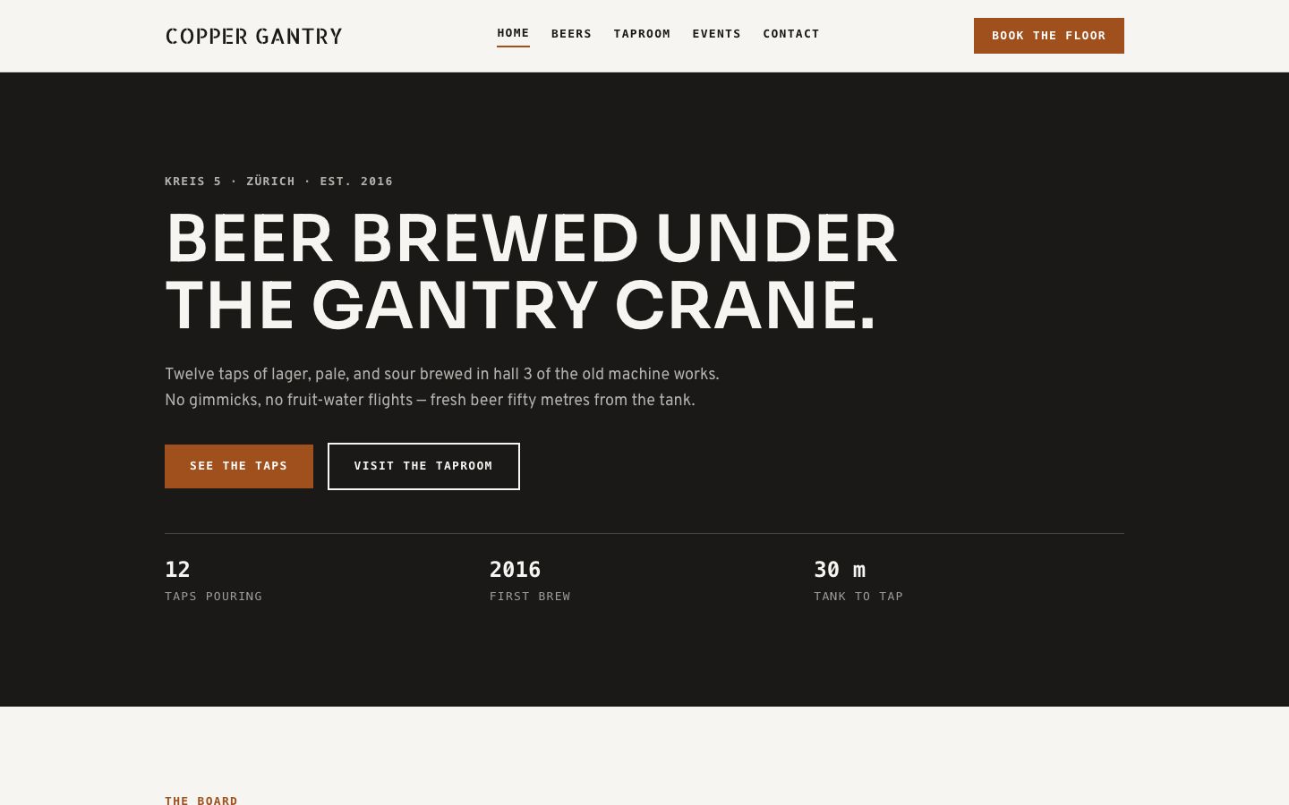 Brewery Website Template — home page screenshot