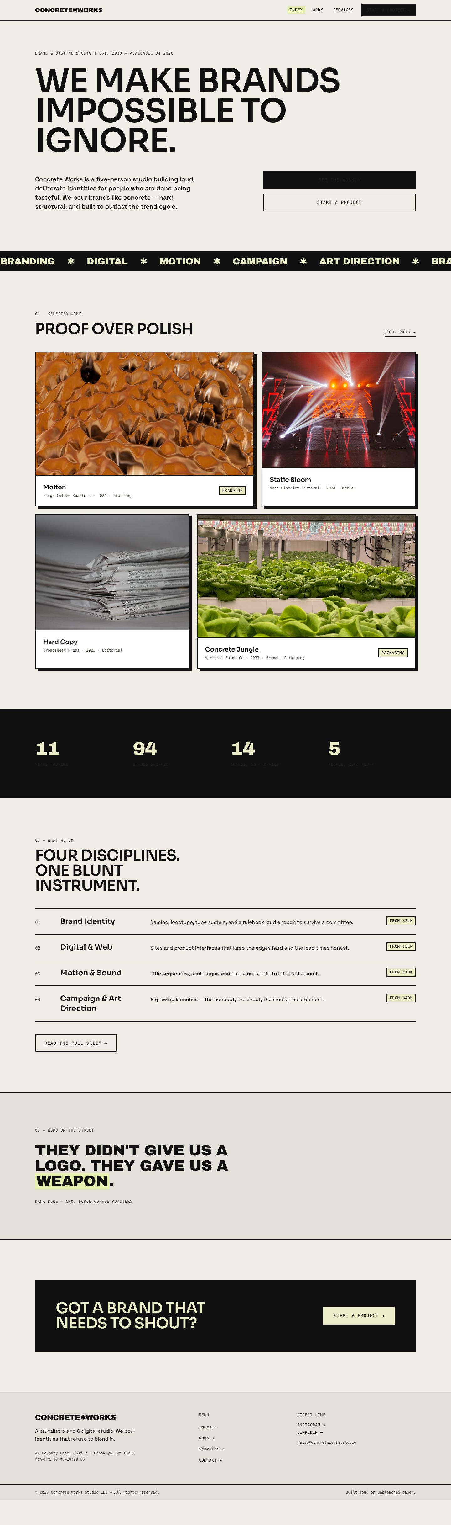 Creative Agency Website Template — full page preview