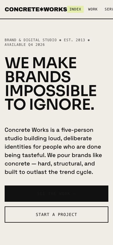 Creative Agency Website Template — responsive mobile layout