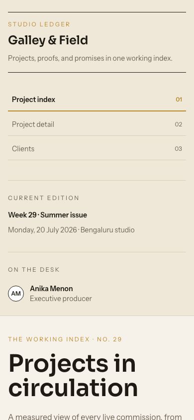Agency Project Management Template — responsive mobile layout