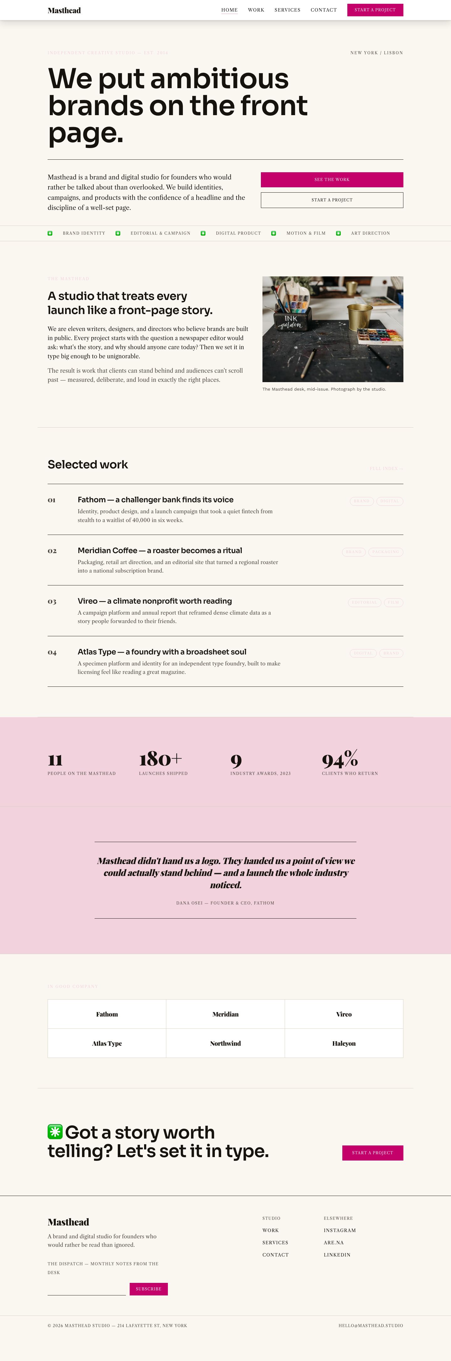 Agency Website Template — full page preview