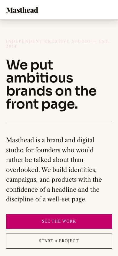 Agency Website Template — responsive mobile layout