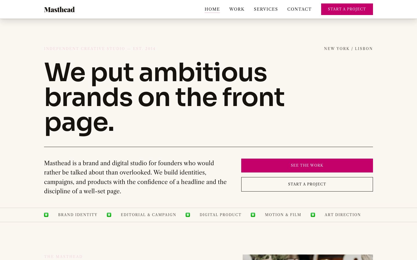 Agency Website Template — home page screenshot