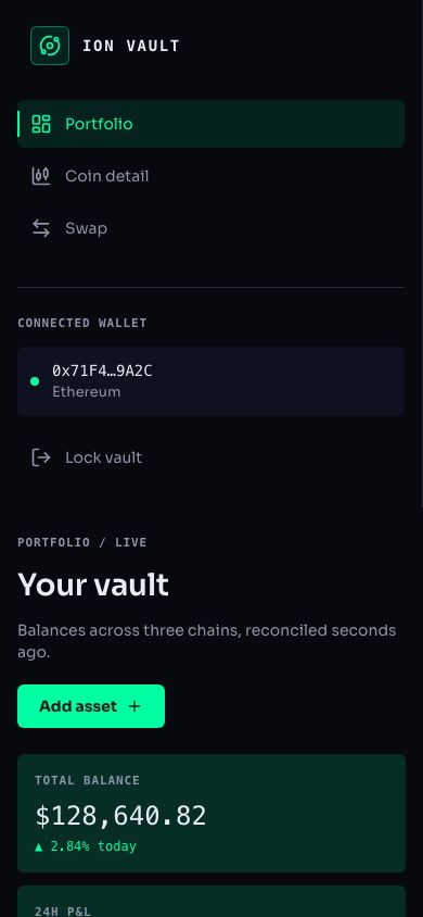 Crypto Portfolio Dashboard Template — responsive mobile layout