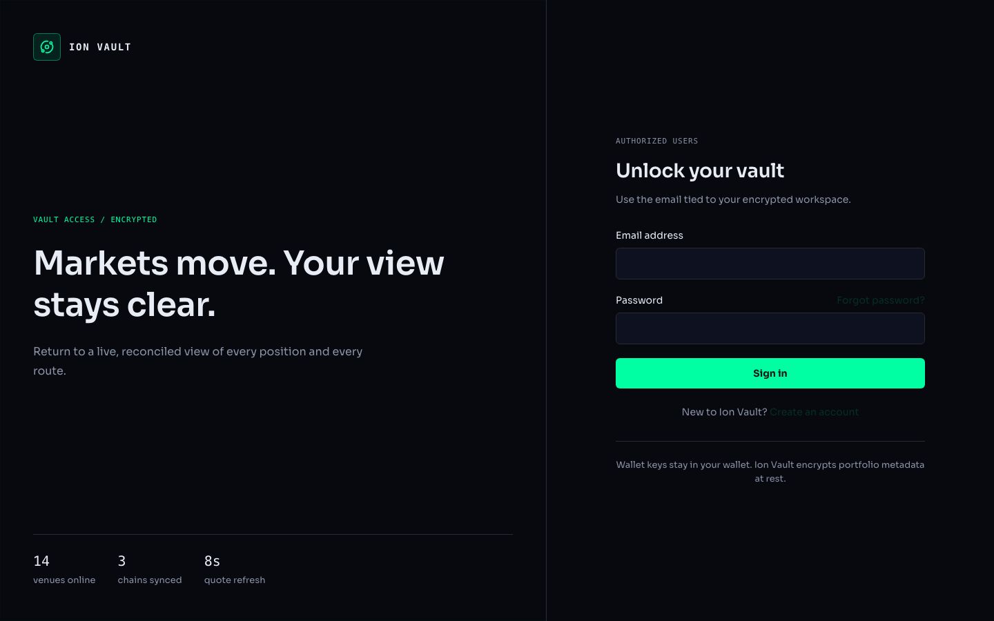 Crypto Portfolio Dashboard Template — login page screenshot