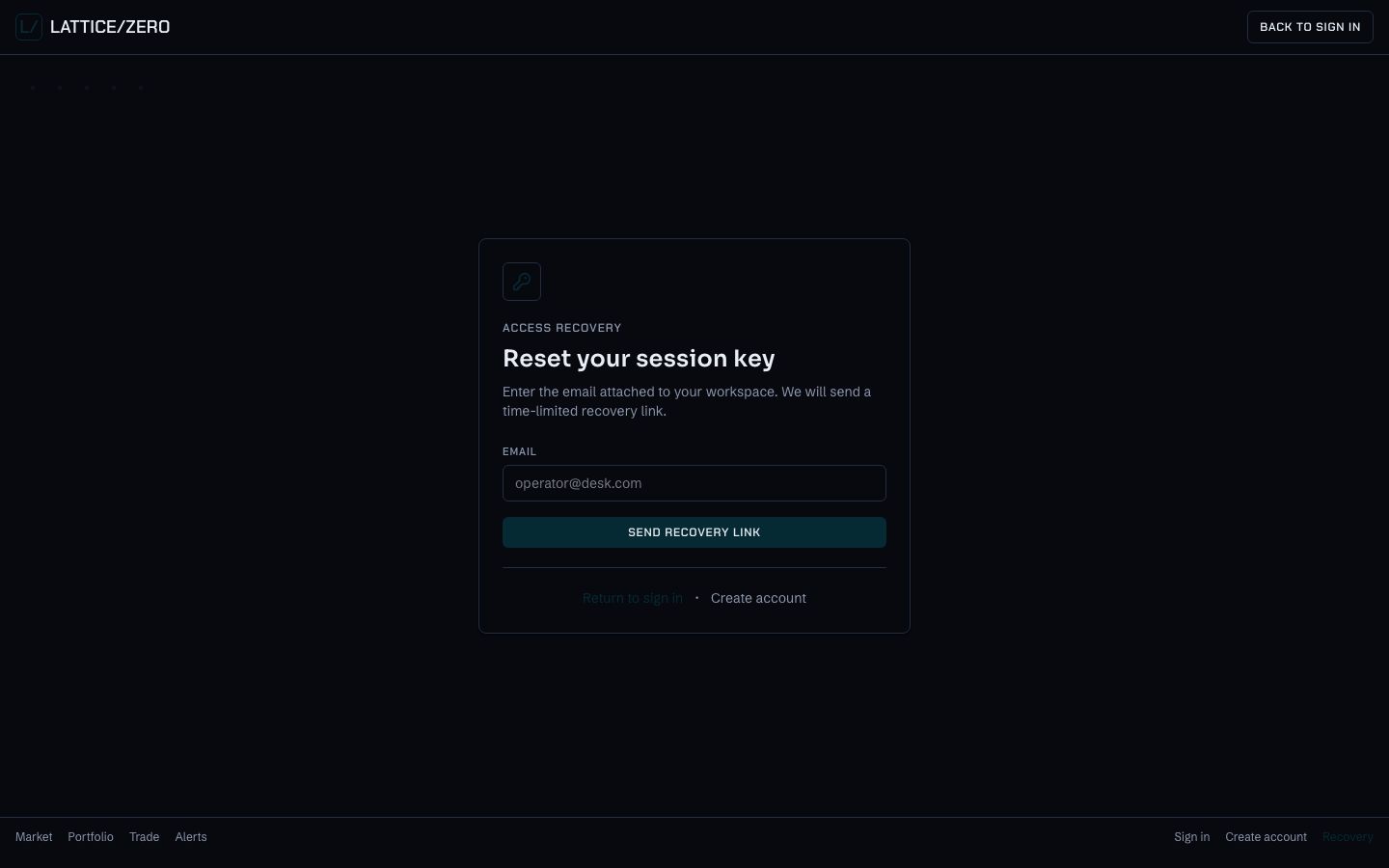 Crypto Price Tracker Template — forgot password page screenshot