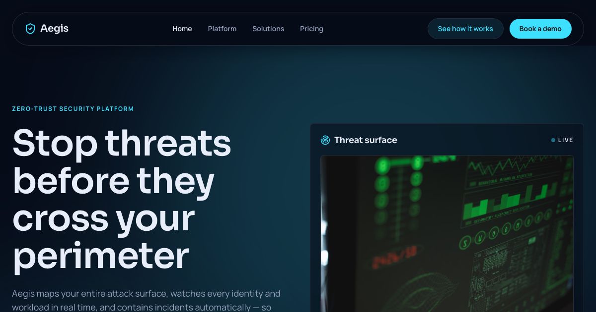 Aegis Platform template preview