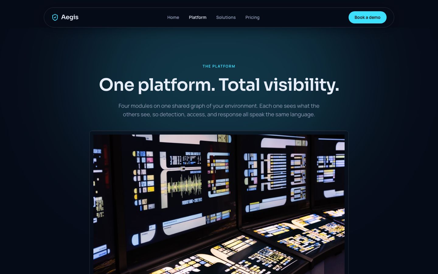 Cybersecurity Website Template — platform page screenshot