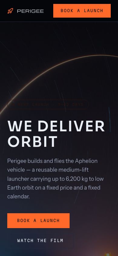 Dark Landing Page Template — responsive mobile layout