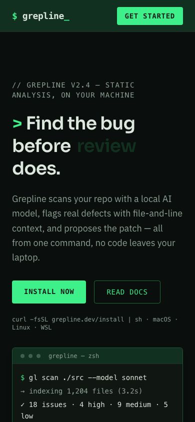 Phosphor Grid — responsive mobile layout