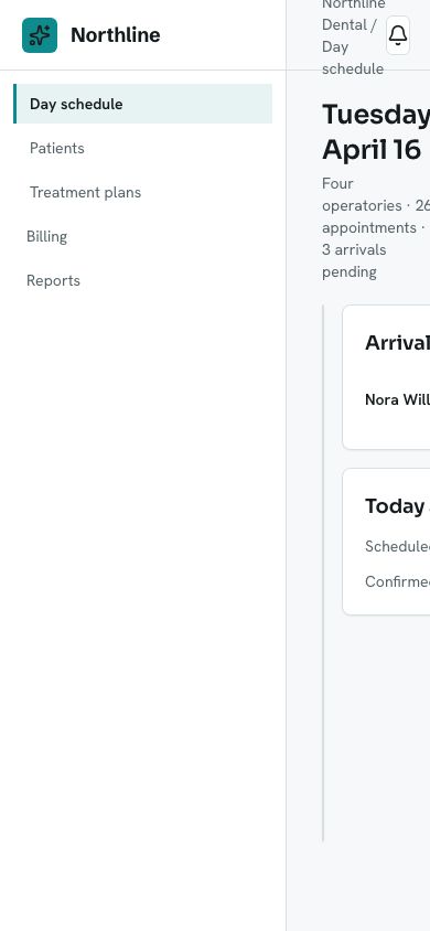 Dental Practice Management Template — responsive mobile layout