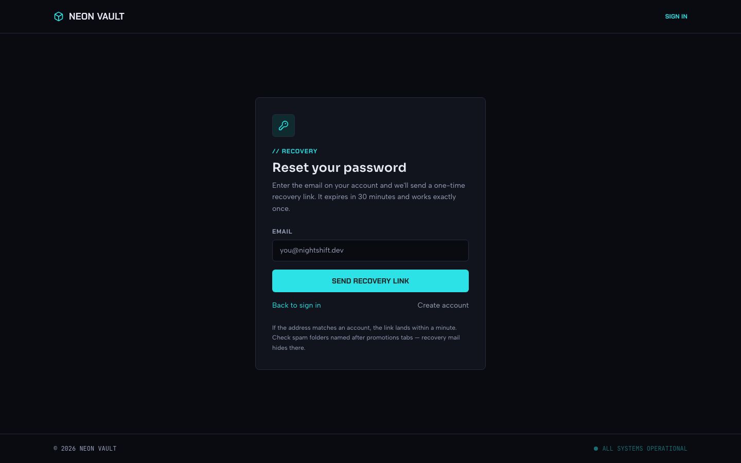 Digital Products Marketplace Template — forgot password page screenshot
